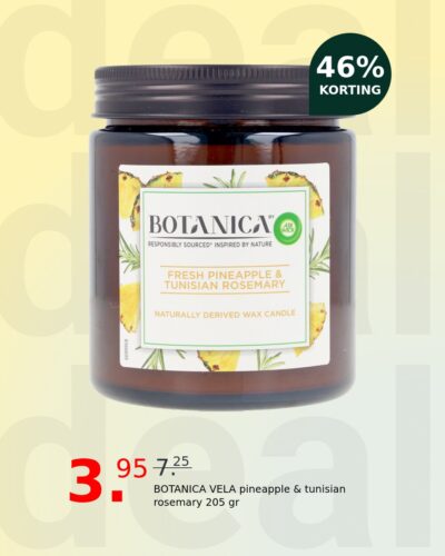 BOTANICA VELA pineapple & tunisian rosemary 205 gr
