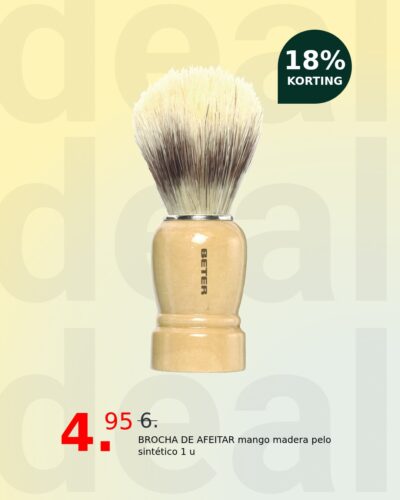 BROCHA DE AFEITAR mango madera pelo sintético 1 u