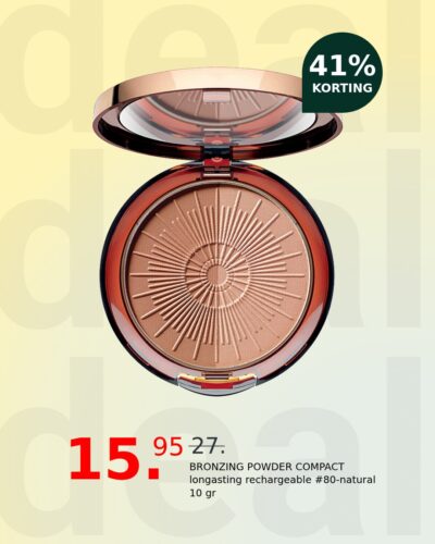 BRONZING POWDER COMPACT longasting rechargeable #80-natural 10 gr