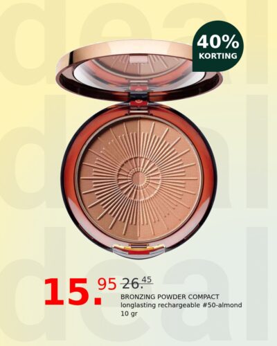 BRONZING POWDER COMPACT longlasting rechargeable #50-almond 10 gr