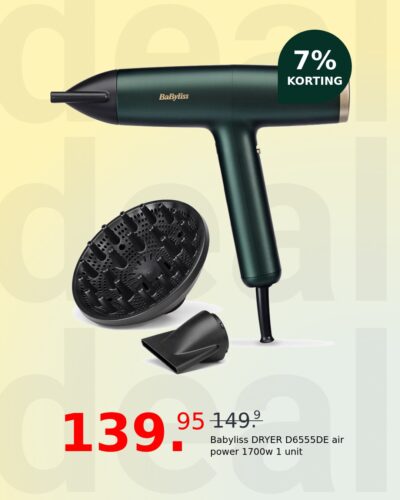 Babyliss DRYER D6555DE air power 1700w 1 unit