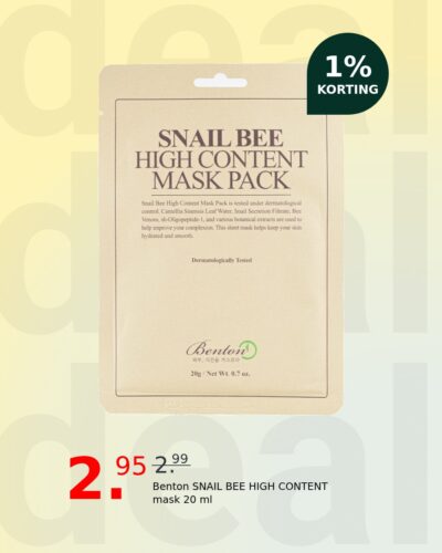 Benton SNAIL BEE HIGH CONTENT mask 20 ml
