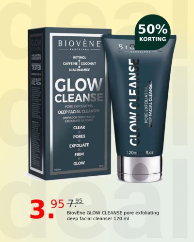 BiovÈne GLOW CLEANSE pore exfoliating deep facial cleanser 120 ml