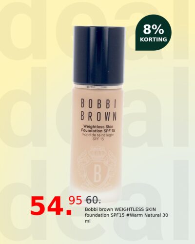 Bobbi brown WEIGHTLESS SKIN foundation SPF15 #Warm Natural 30 ml