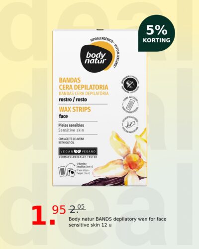 Body natur BANDS depilatory wax for face sensitive skin 12 u