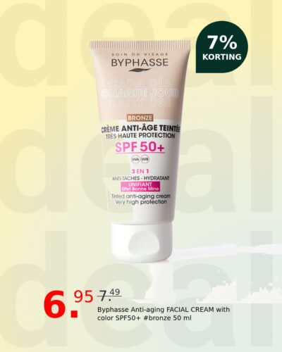 Byphasse Anti-aging FACIAL CREAM with color SPF50+ #bronze 50 ml