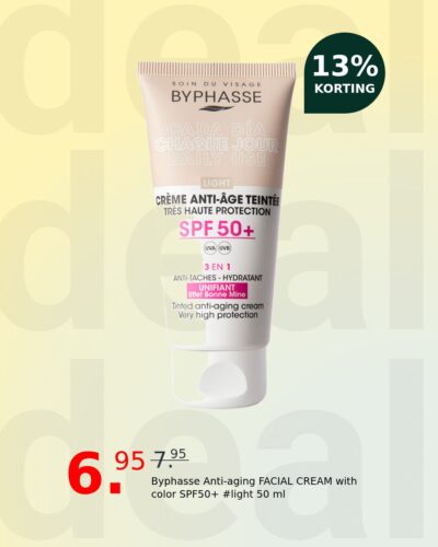 Byphasse Anti-aging FACIAL CREAM with color SPF50+ #light 50 ml