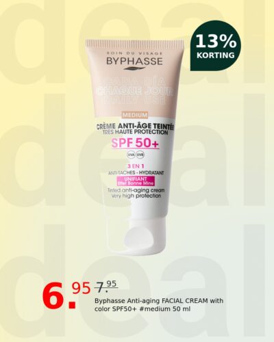 Byphasse Anti-aging FACIAL CREAM with color SPF50+ #medium 50 ml