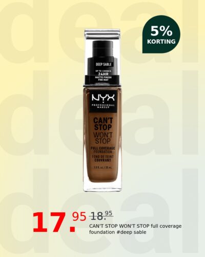 CAN'T STOP WON'T STOP full coverage foundation #deep sable