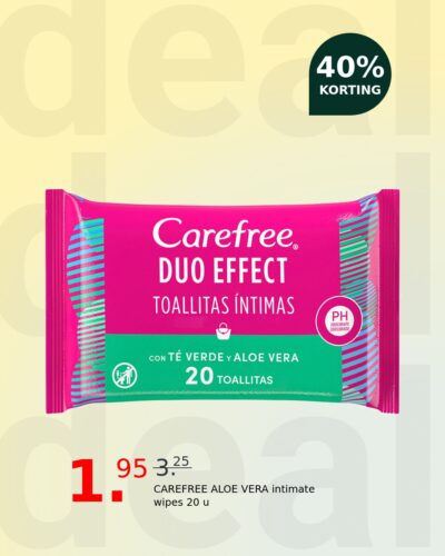 CAREFREE ALOE VERA intimate wipes 20 u