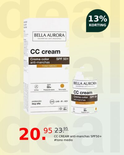 CC CREAM anti-manchas SPF50+ #tono medio
