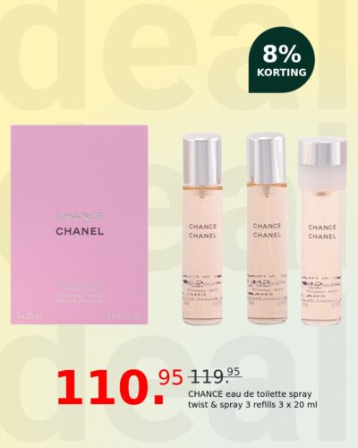 CHANCE eau de toilette spray twist & spray 3 refills 3 x 20 ml