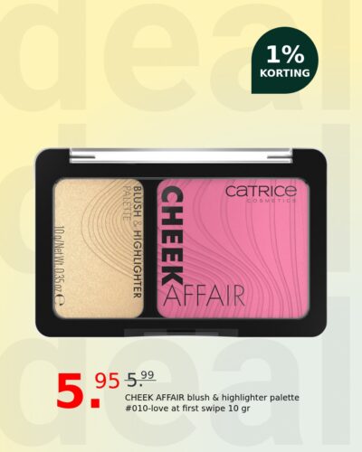 CHEEK AFFAIR blush & highlighter palette #010-love at first swipe 10 gr