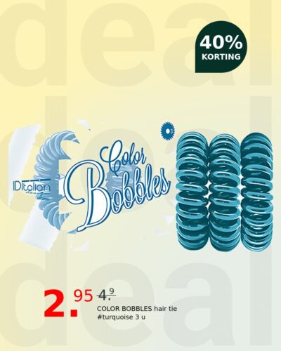 COLOR BOBBLES hair tie #turquoise 3 u