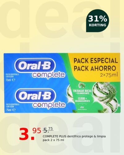 COMPLETE PLUS dentífrico protege & limpia pack 2 x 75 ml