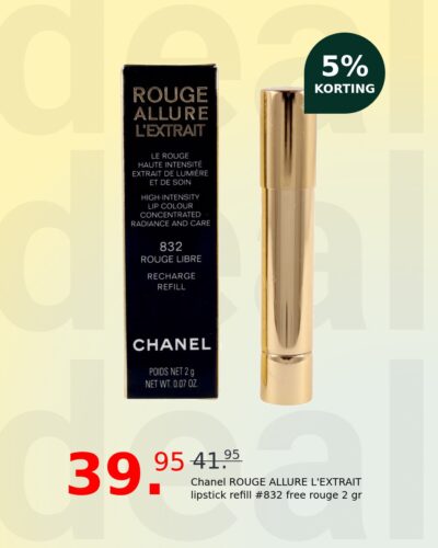 Chanel ROUGE ALLURE L'EXTRAIT lipstick refill #832 free rouge 2 gr