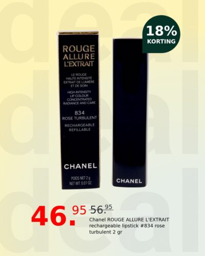 Chanel ROUGE ALLURE L'EXTRAIT rechargeable lipstick #834 rose turbulent 2 gr