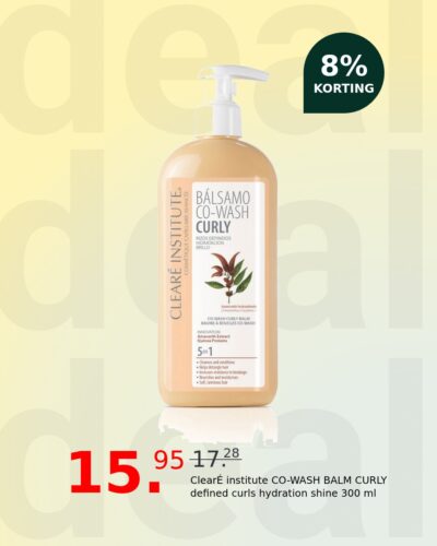ClearÉ institute CO-WASH BALM CURLY defined curls hydration shine 300 ml