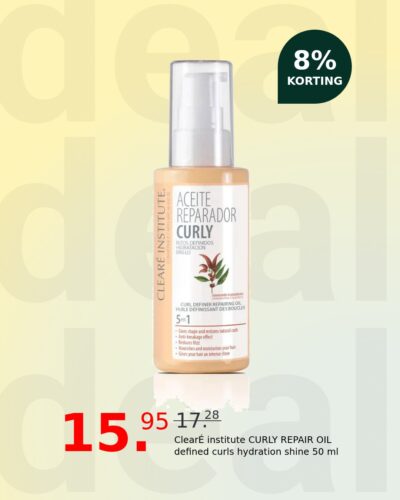 ClearÉ institute CURLY REPAIR OIL defined curls hydration shine 50 ml