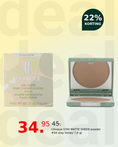 Clinique STAY MATTE SHEER powder #04-stay honey 7,6 gr