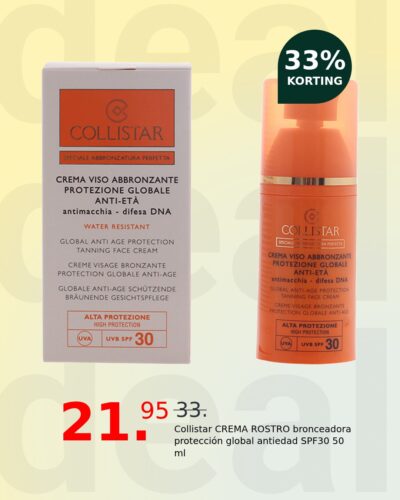 Collistar CREMA ROSTRO bronceadora protección global antiedad SPF30 50 ml
