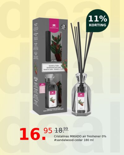 Cristalinas MIKADO air freshener 0% #sandalwood-cedar 180 ml