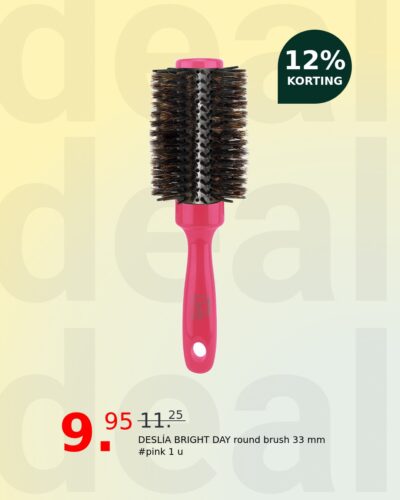 DESLÍA BRIGHT DAY round brush 33 mm #pink 1 u