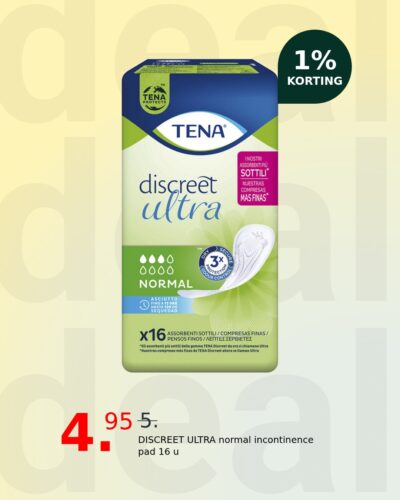 DISCREET ULTRA normal incontinence pad 16 u