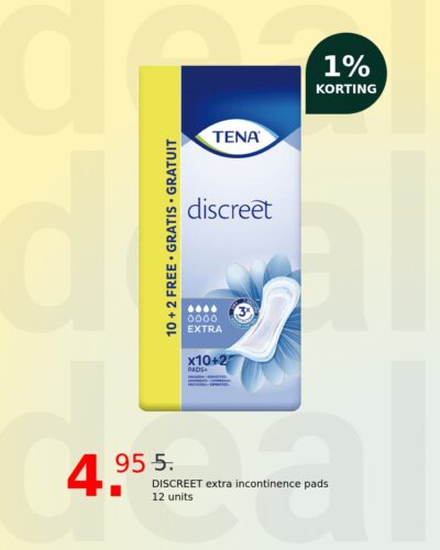 DISCREET extra incontinence pads 12 units