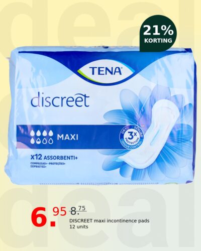 DISCREET maxi incontinence pads 12 units