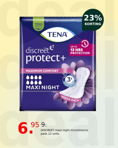 DISCREET maxi night incontinence pads 12 units