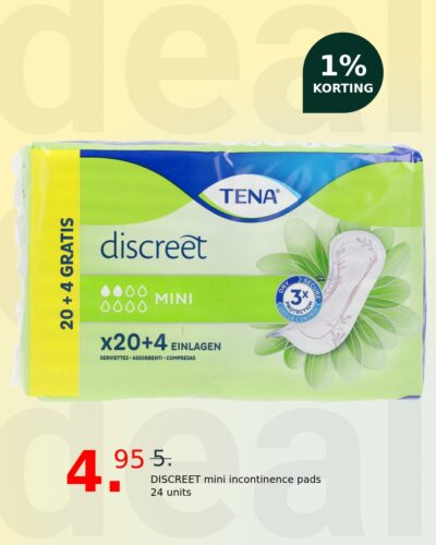DISCREET mini incontinence pads 24 units