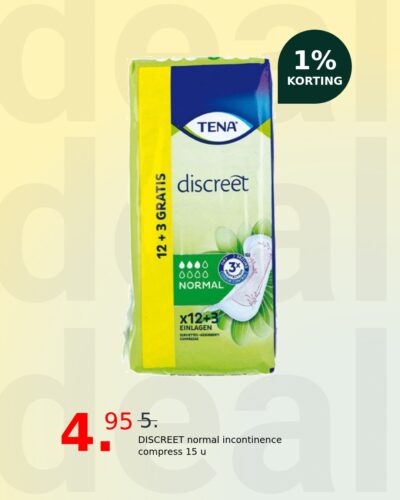 DISCREET normal incontinence compress 15 u