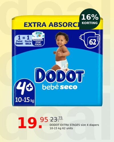 DODOT EXTRA STAGES size 4 diapers 10-15 kg 62 units
