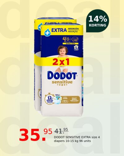 DODOT SENSITIVE EXTRA size 4 diapers 10-15 kg 96 units