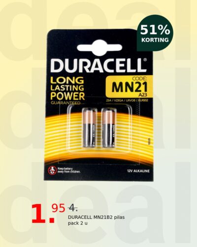 DURACELL MN21B2 pilas pack 2 u