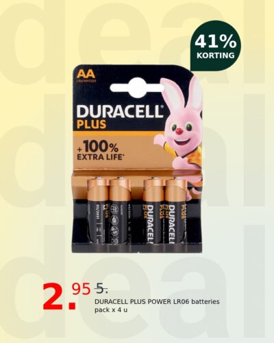 DURACELL PLUS POWER LR06 batteries pack x 4 u