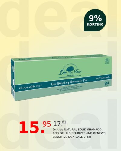 Dr. tree NATURAL SOLID SHAMPOO AND GEL MOISTURIZES AND RENEWS SENSITIVE SKIN CASE 2 pcs