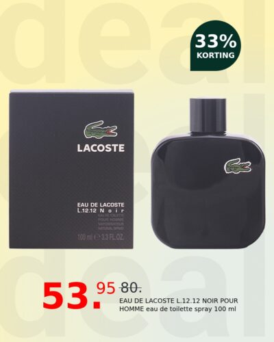 EAU DE LACOSTE L.12.12 NOIR POUR HOMME eau de toilette spray 100 ml