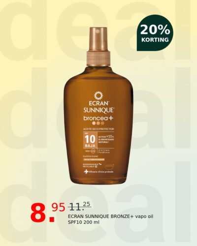 ECRAN SUNNIQUE BRONZE+ vapo oil SPF10 200 ml
