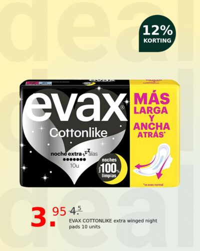 EVAX COTTONLIKE extra winged night pads 10 units