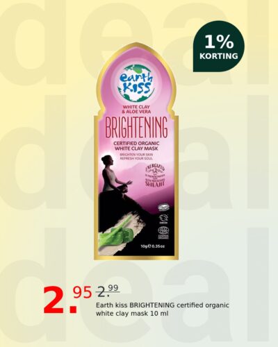 Earth kiss BRIGHTENING certified organic white clay mask 10 ml
