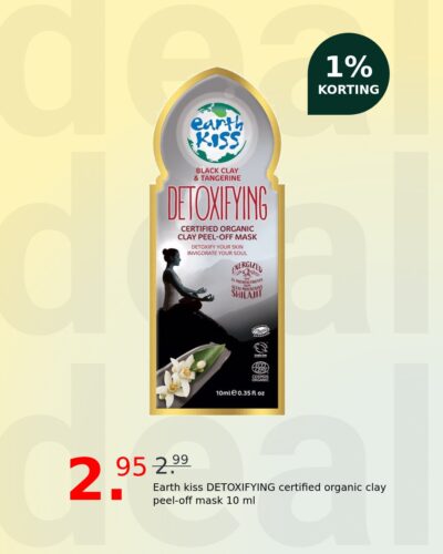 Earth kiss DETOXIFYING certified organic clay peel-off mask 10 ml