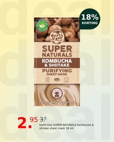 Earth kiss SUPER NATURALS kombucha & shitake sheet mask 16 ml