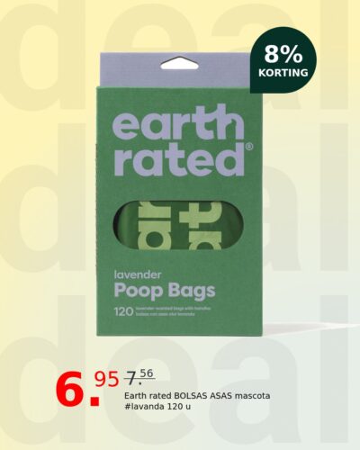 Earth rated BOLSAS ASAS mascota #lavanda 120 u