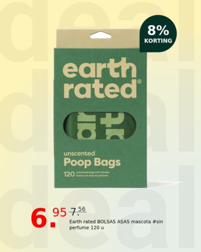 Earth rated BOLSAS ASAS mascota #sin perfume 120 u