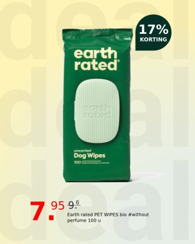 Earth rated PET WIPES bio #without perfume 100 u