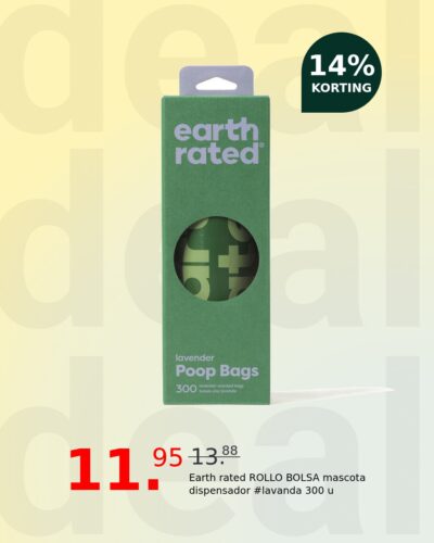 Earth rated ROLLO BOLSA mascota dispensador #lavanda 300 u