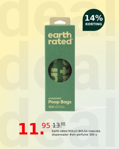 Earth rated ROLLO BOLSA mascota dispensador #sin perfume 300 u