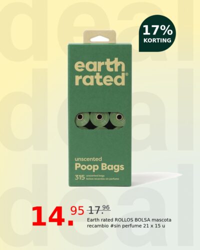 Earth rated ROLLOS BOLSA mascota recambio #sin perfume 21 x 15 u